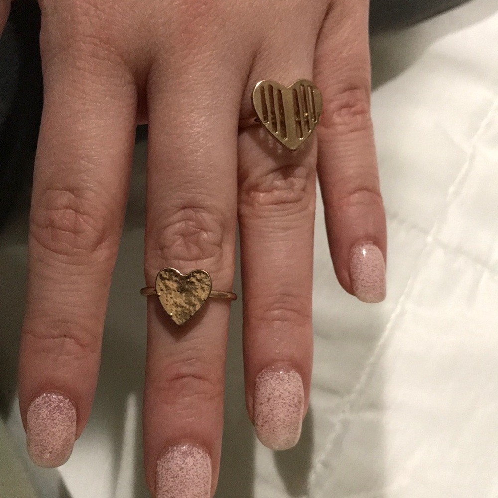 Gold plated heart rings
